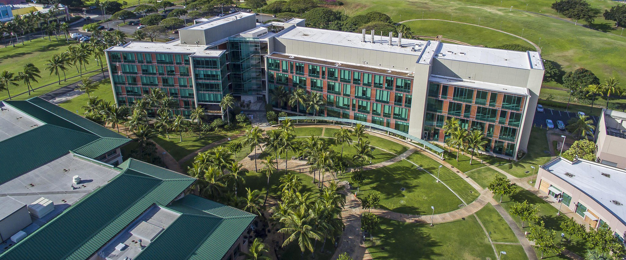 UH Cancer Center building in Kakaako